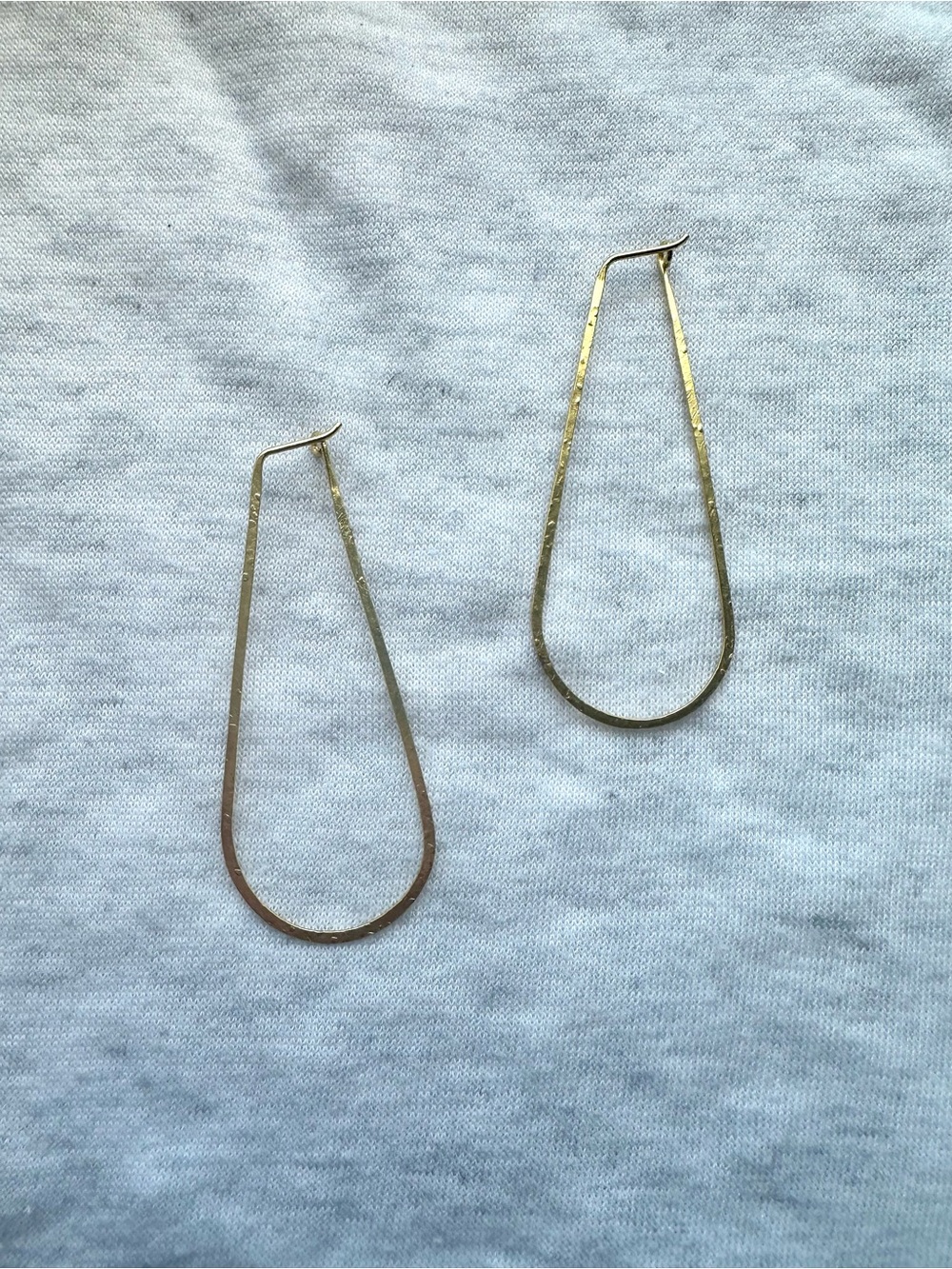 Gold Teardrop Hoop Earrings - Minimal Women Jewelry